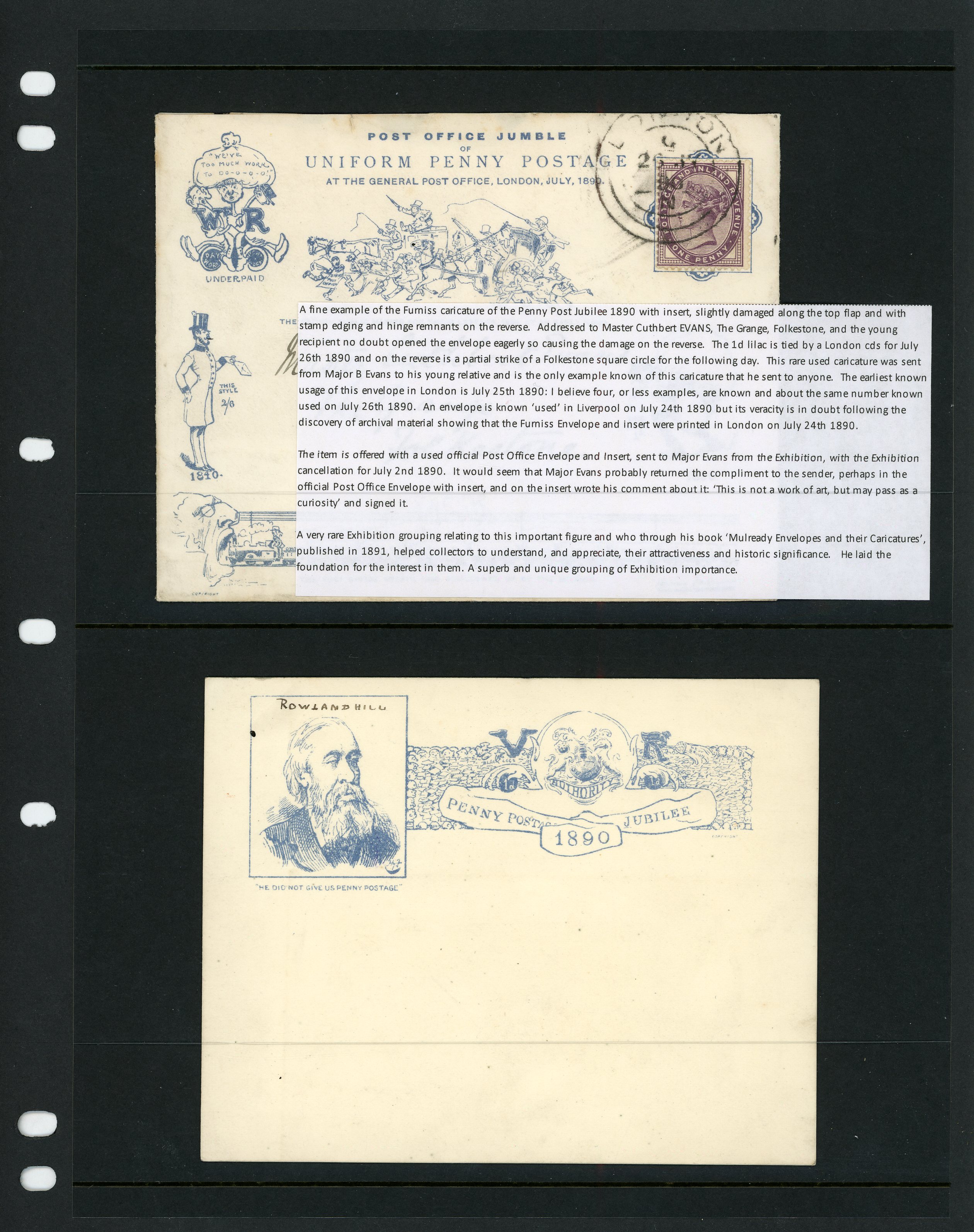 1890 Jubilee envelope. The Furniss caricature...