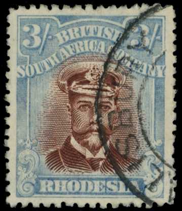 1922-4 3/- Head Die IIIB, perf 14, toned...