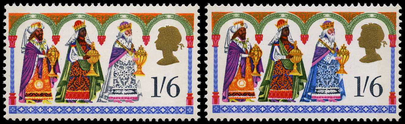 1969 1s6d Christmas new blue omitted,...