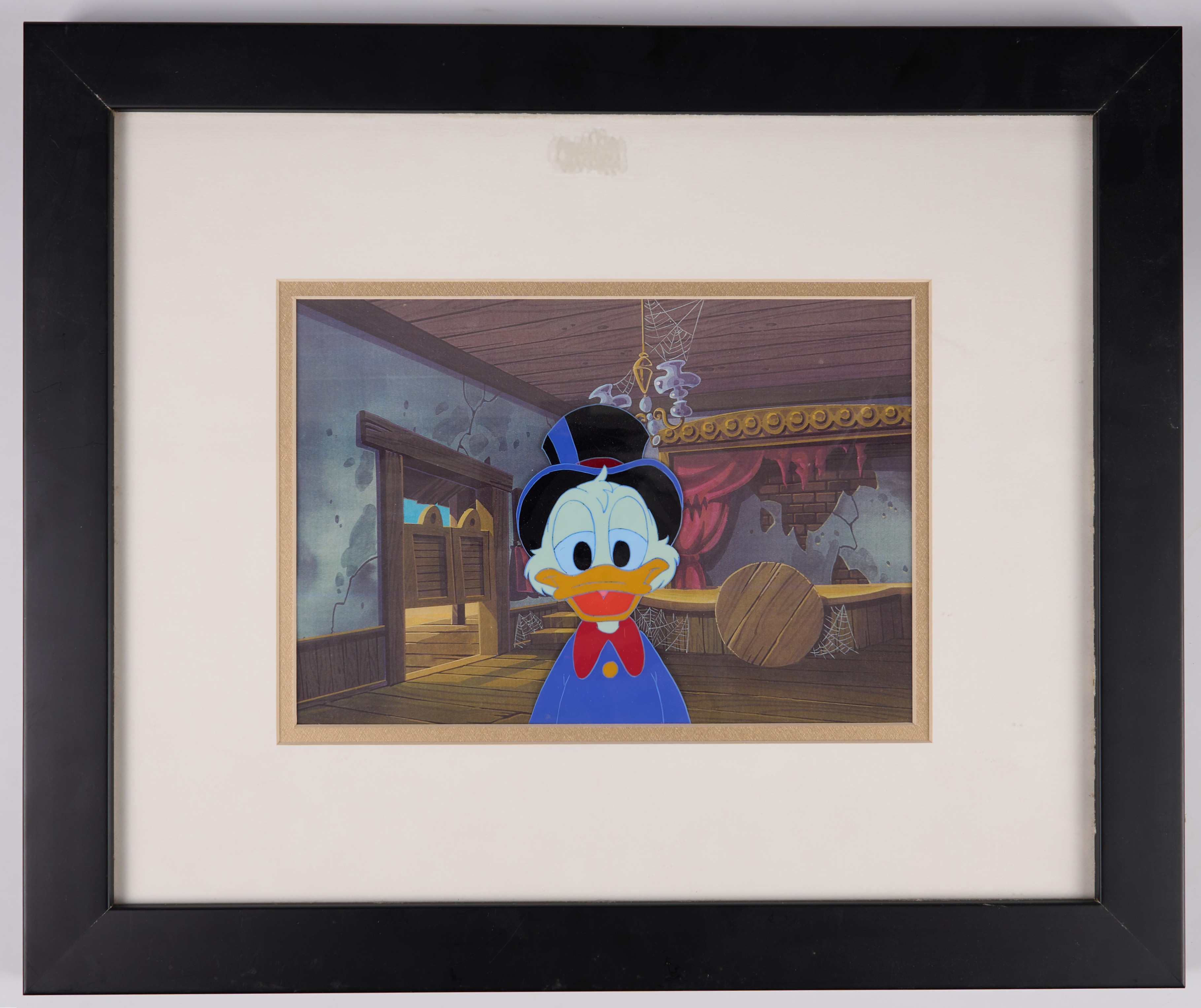 DuckTales Scrooge McDuck Production Cel and Reproduction Background Framed (Walt Disney, 1987) 