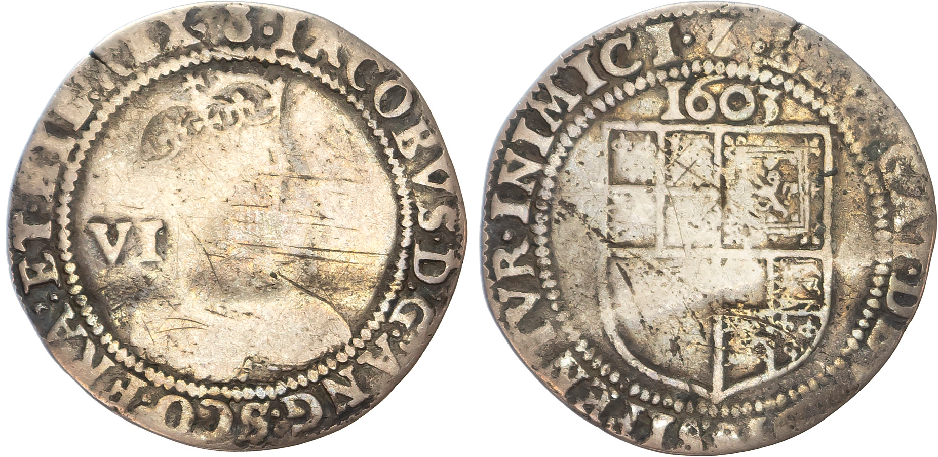 James I (1603-1625), AR Sixpence 1603, First Coinage. [3]