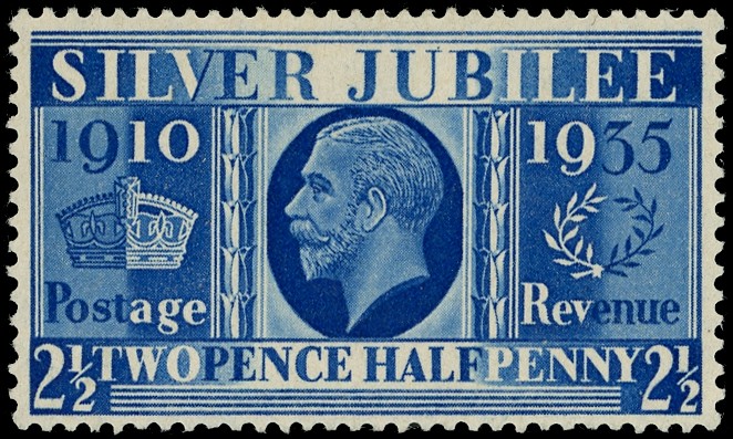 Great Britain 1935 Silver Jubilee 2½d Prussian Blue error of colour unmounted SG 456a...