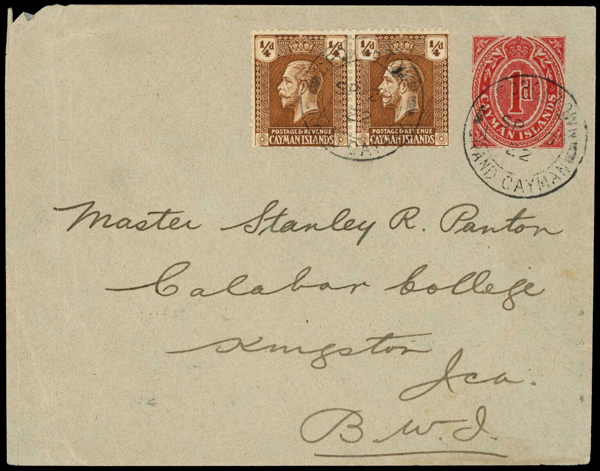 1922 Pair of uprated 1d Postal Envelopes (HG...