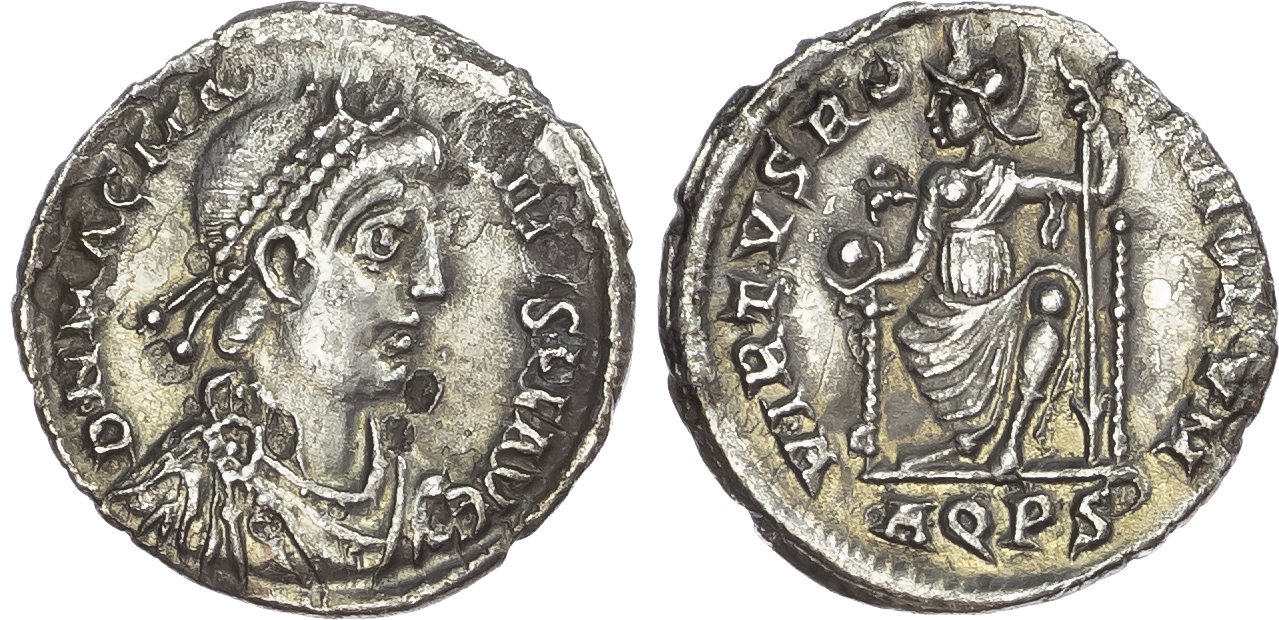 Magnus Maximus (AD 383-388) AR Siliqua, Aquileia, 1.47g.