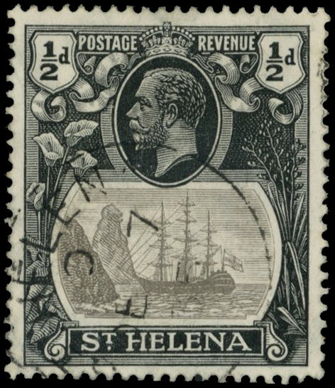1922 ½d grey and black R 5/1 'cleft...