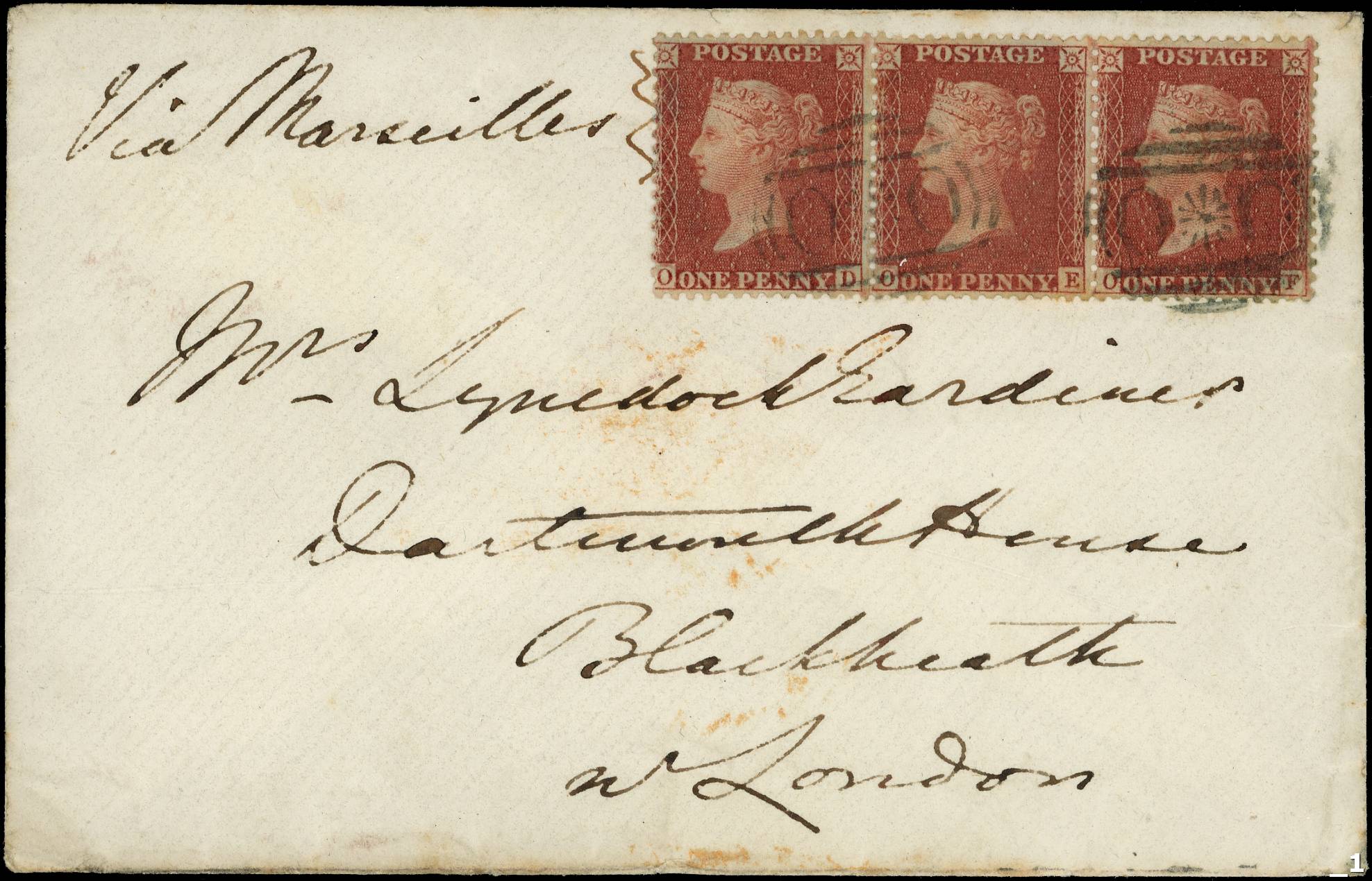 Great Britain Used Abroad 1856 Crimean War cover with 'O*O' cancel...