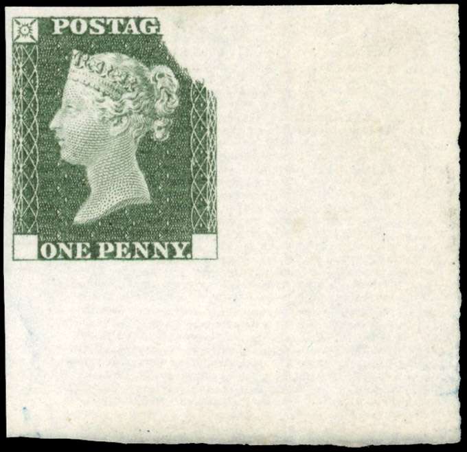 GB SG DP20d 1840 1d Rainbow Trial in green SGDP20(3)d Mint