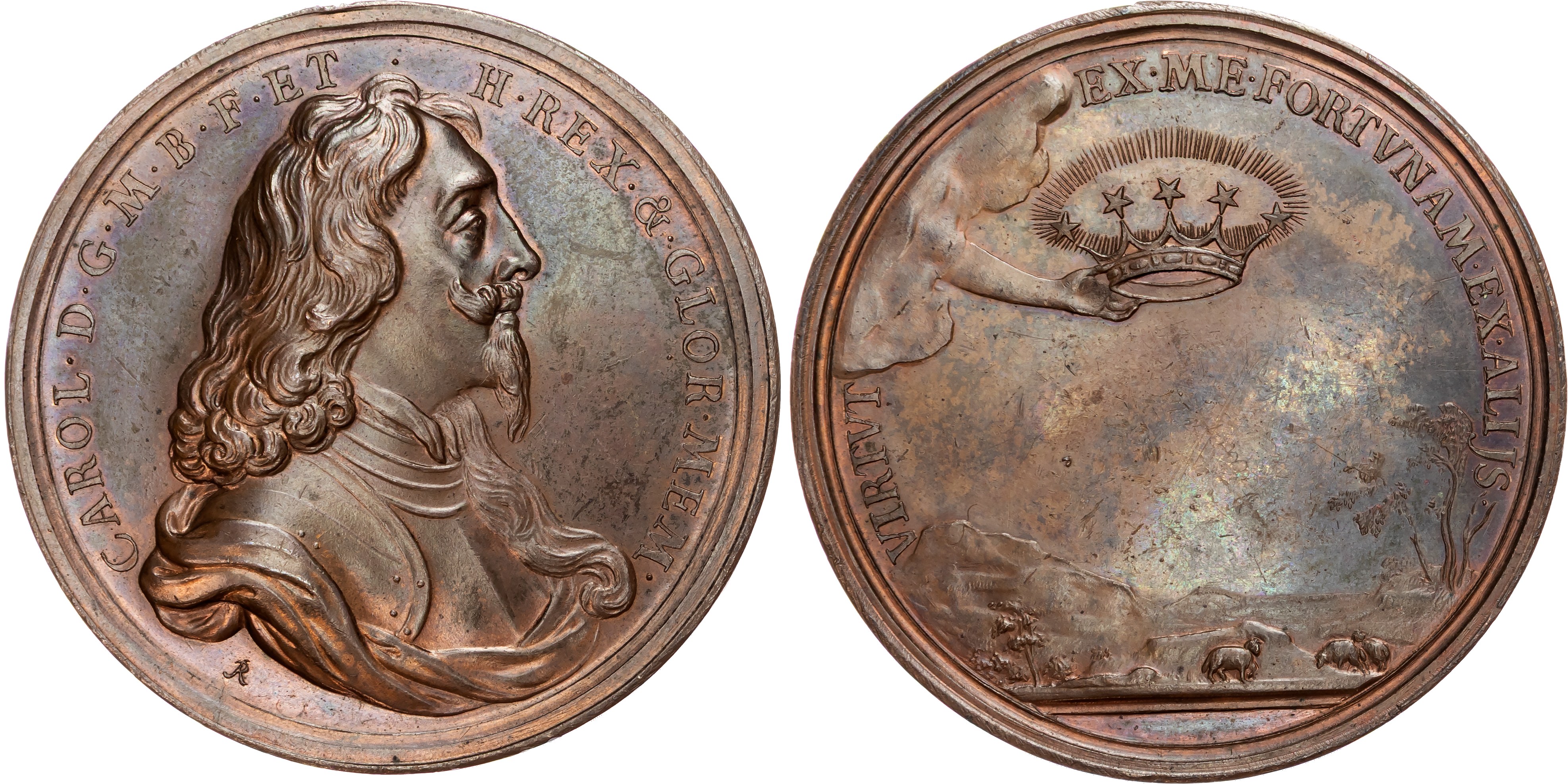 Charles I Death and Memorial Medal, AE medal, undated (1649) but struck in the Restoration.
