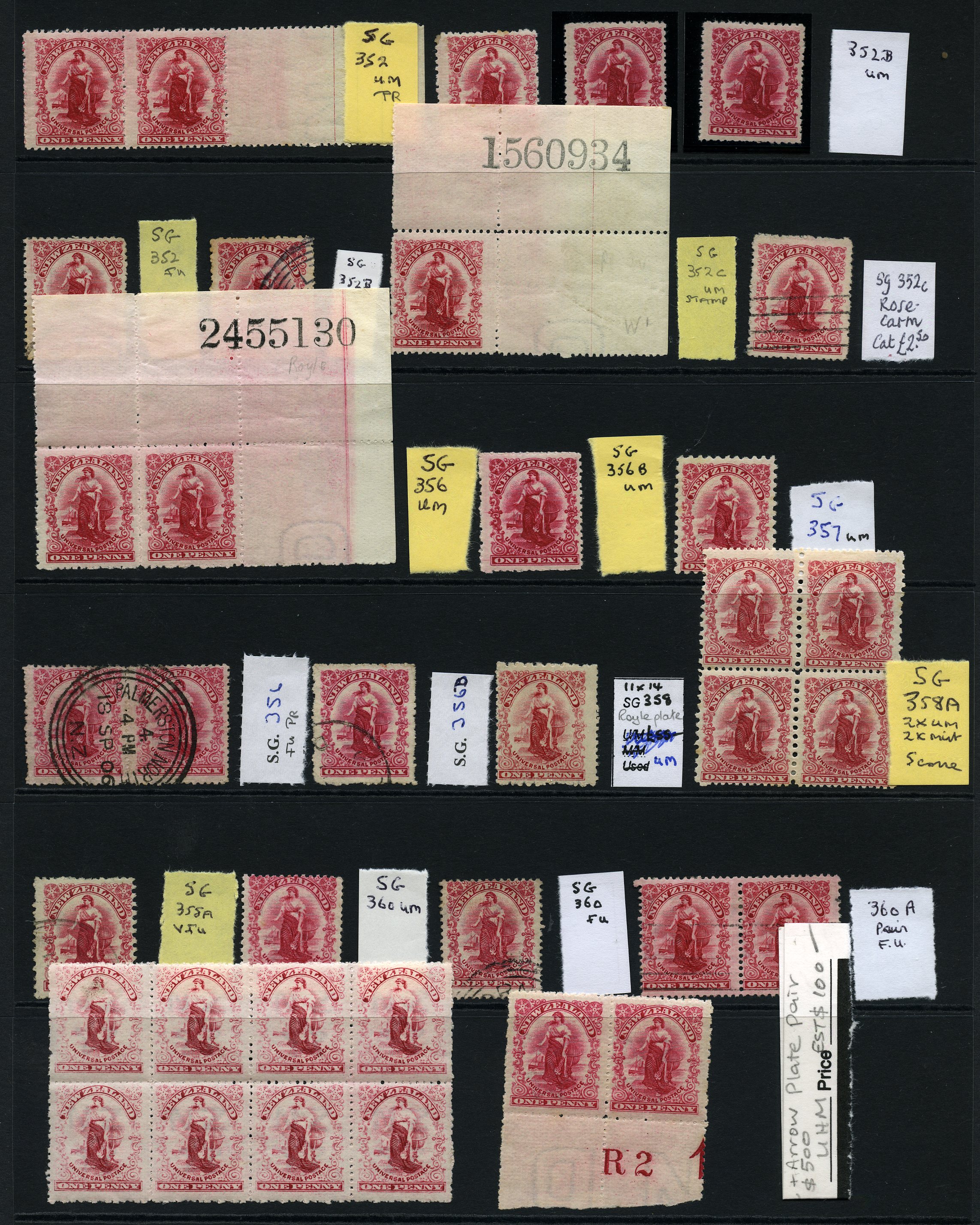 1906 1d rose-carmine from new Waterlow and...