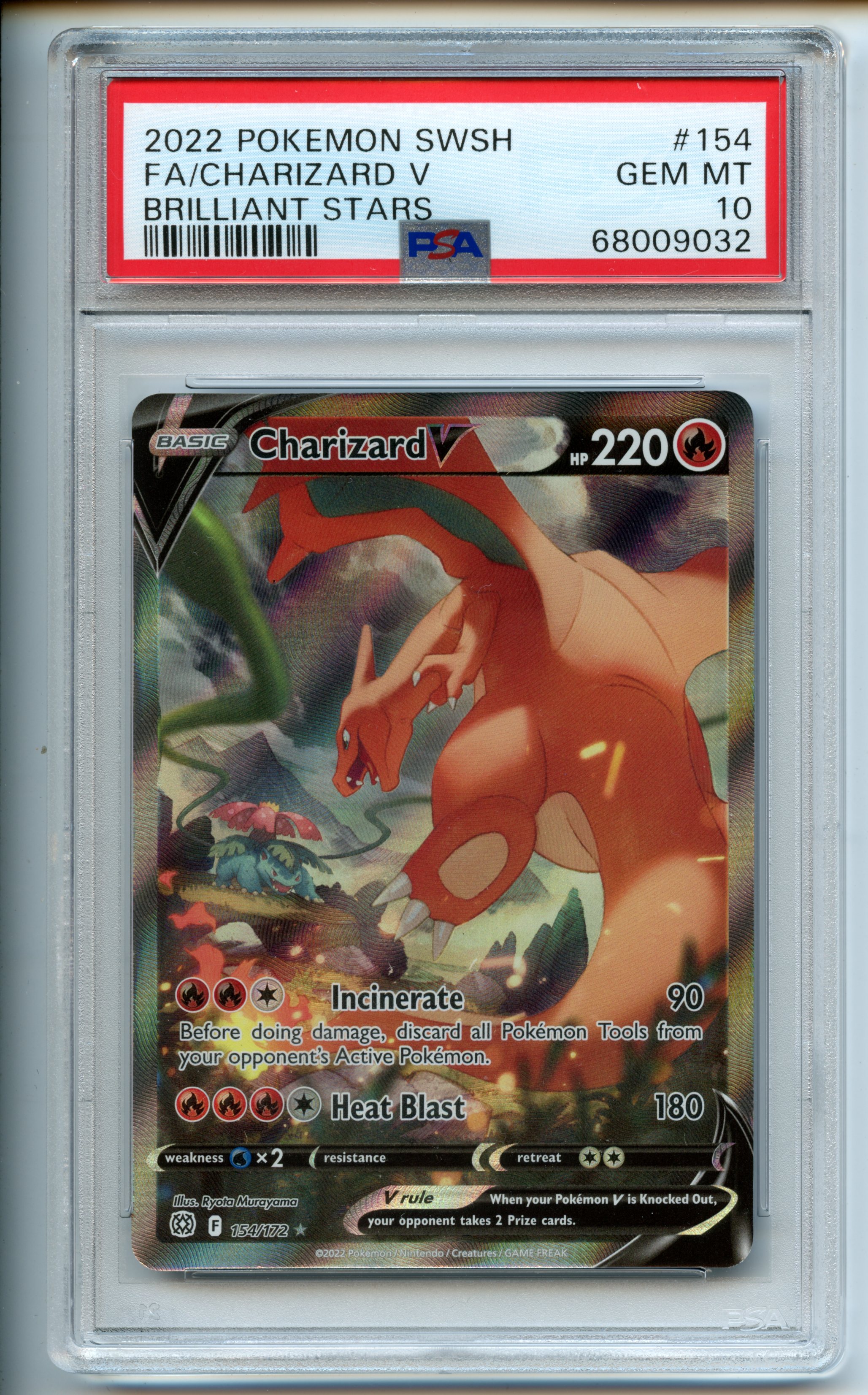 Pokemon TCG  - Charizard V   - Brilliant Stars - PSA 10