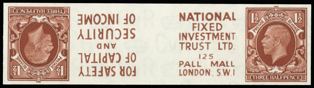 GB 1934 SG 441 imprimatur pair with adverts