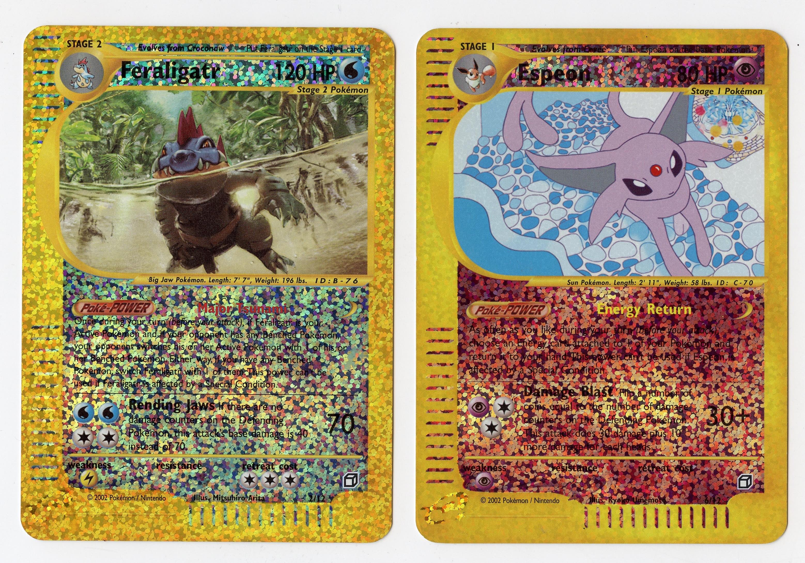 Feraligatr #2 (Expedition) Espeon #6 (Aquapolis) Box Toppers