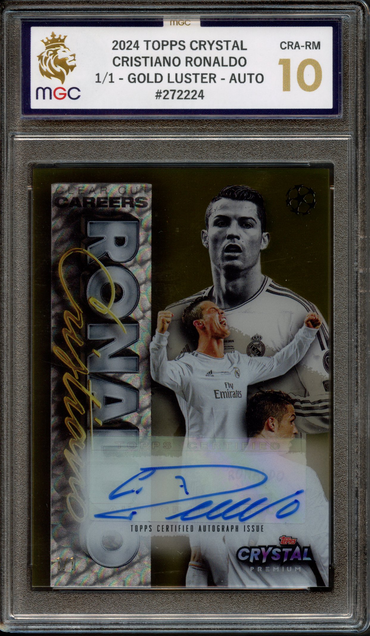 2023-24 Topps Crystal Premium UCL Cristiano Ronaldo CRA-RM - ONE OF ONE