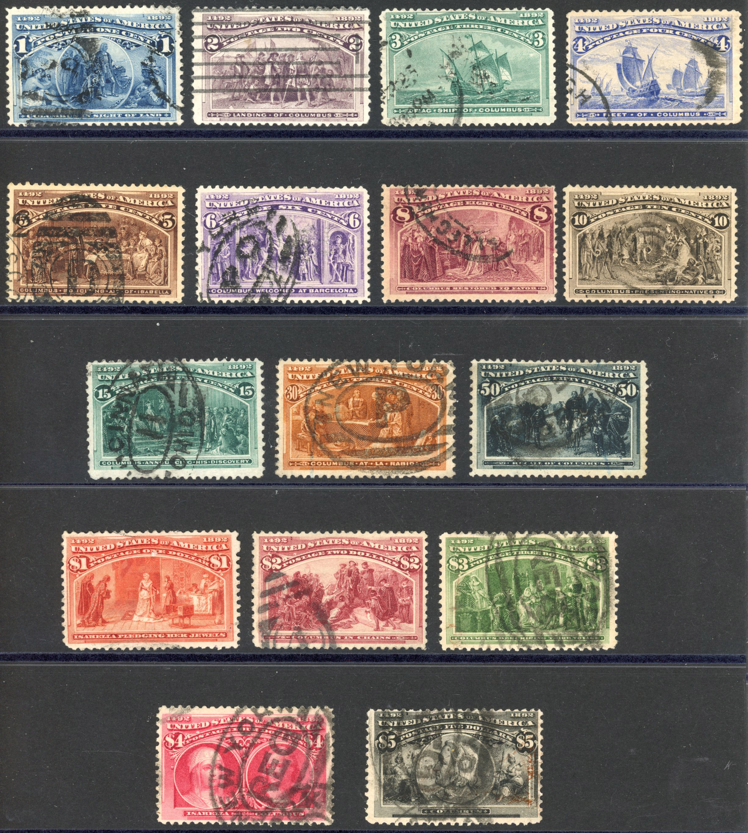 United States 1893 Columbian Exposition set of sixteen