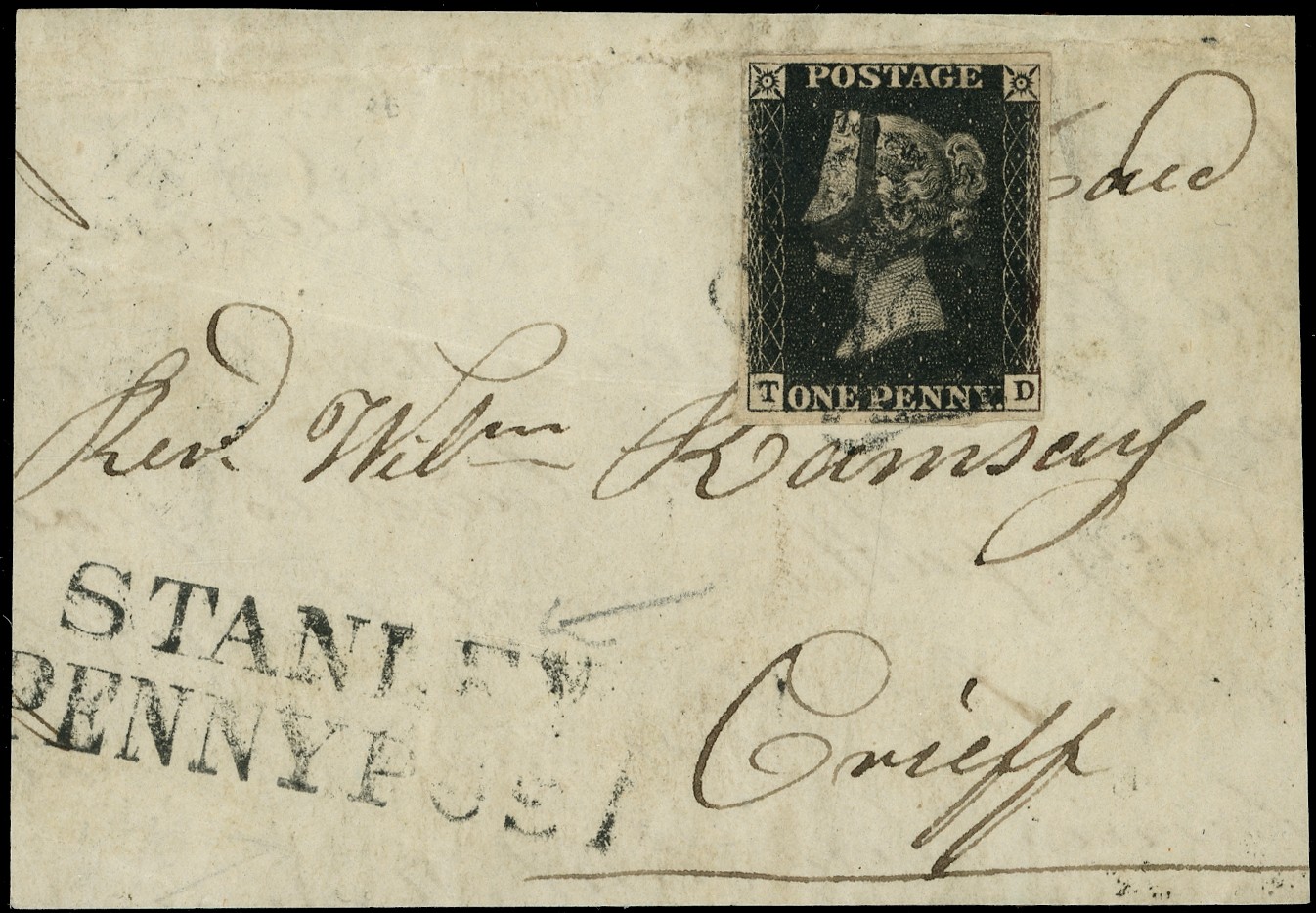 1840 1d Black Pl.6 MC and inspectors...