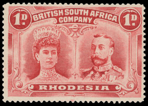 † 1d carmine-lake perf 15 SG 170a, position 17 mint