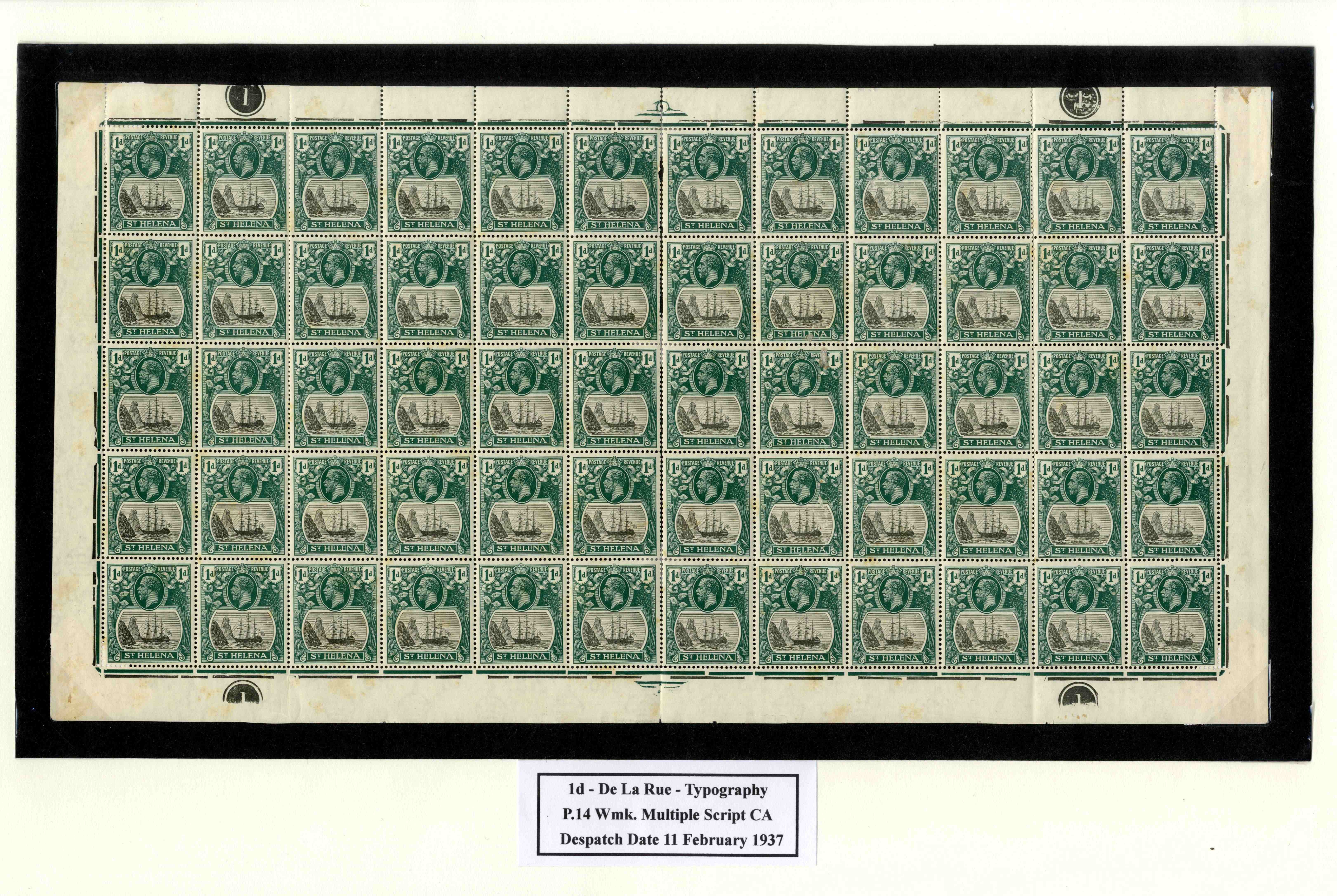 St Helena SG 98, 100 sheets mint