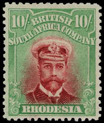 1913-7 10/- Head Die II, perf 14. Large...