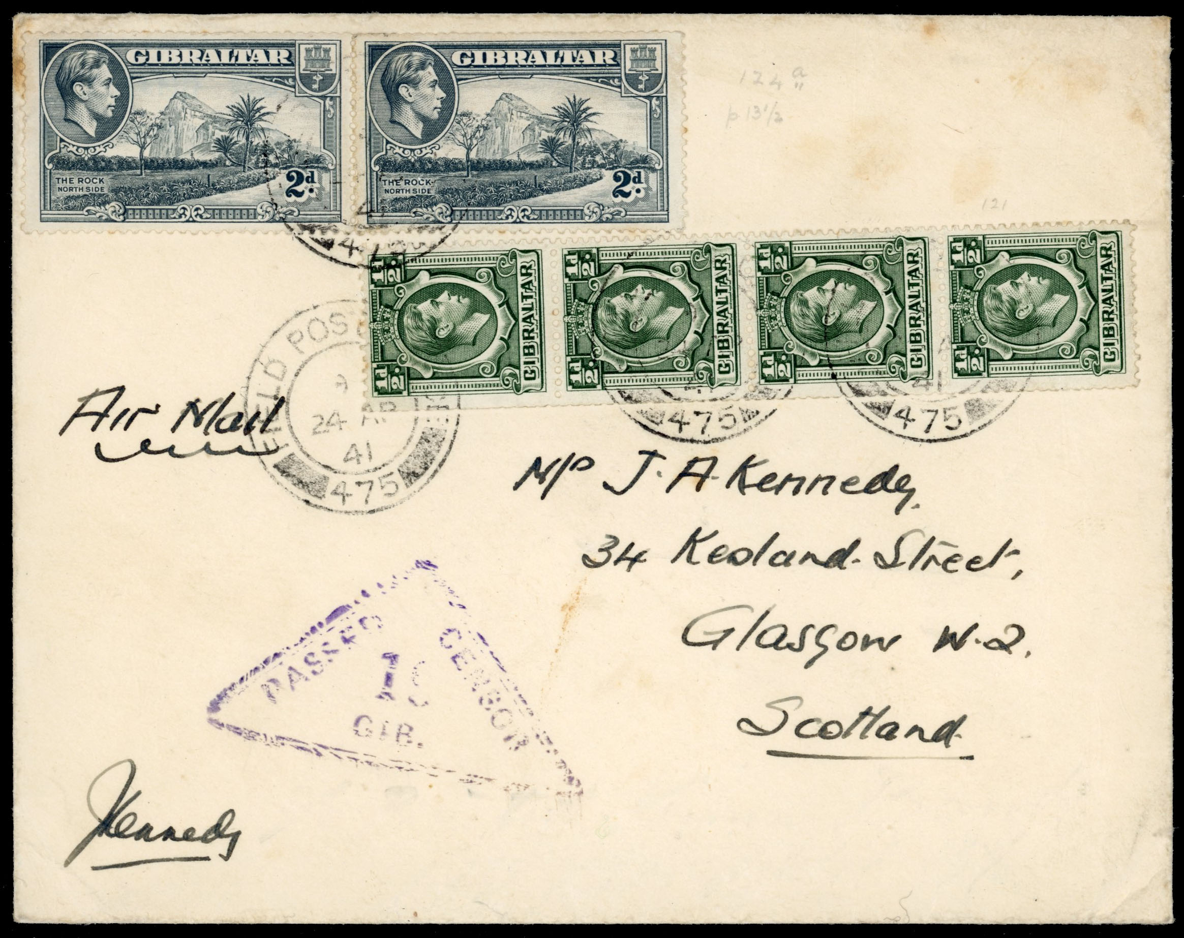 Gibraltar SG 121, 124a coils on cover