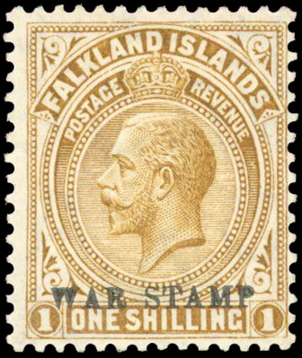 Falkland Islands SG 72ab opt double one albino mint