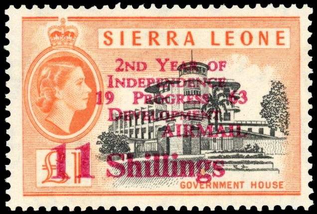 Sierra Leone SG 269 1963 11s on £1 mint