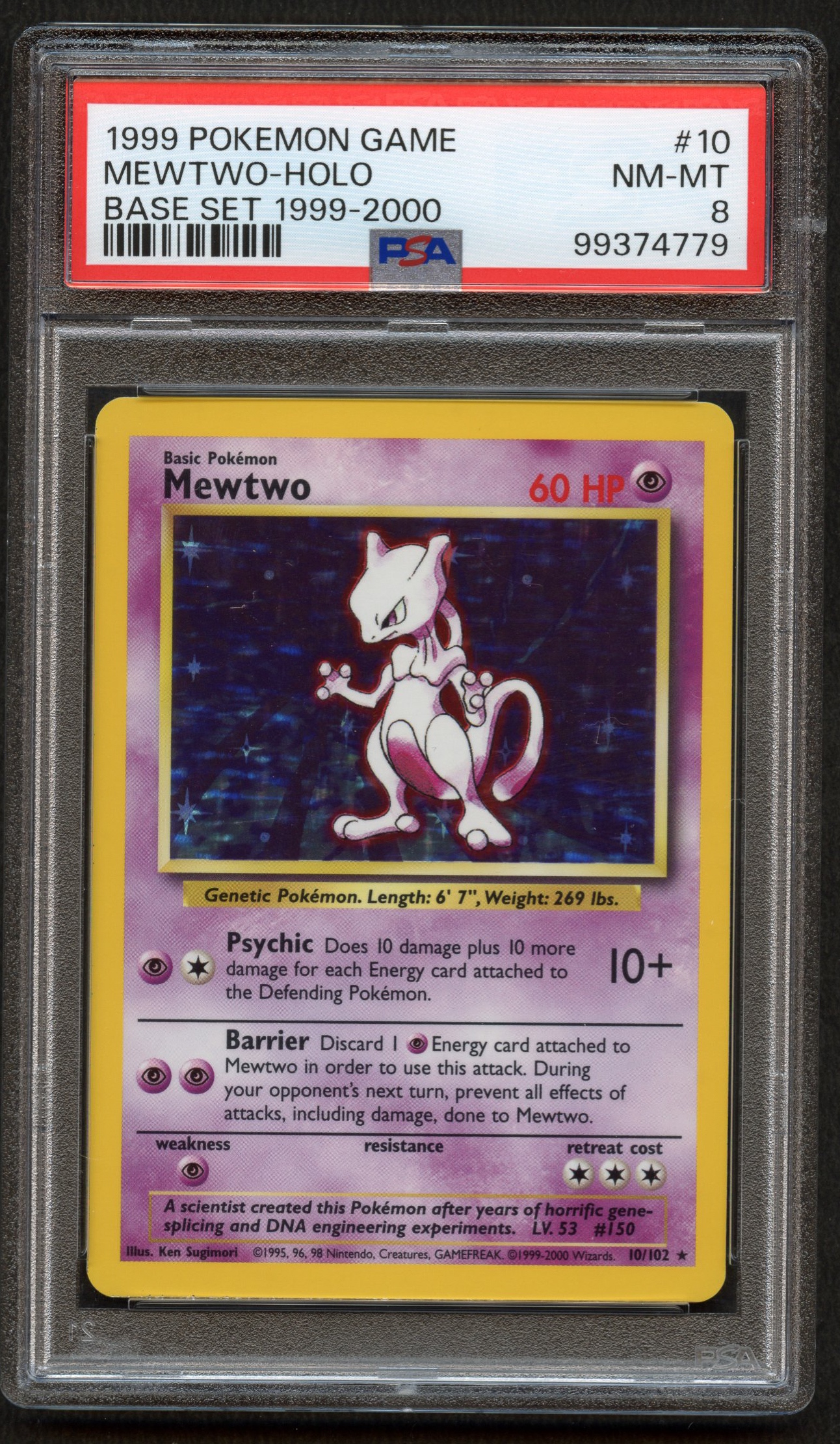 <p>PSA 8 Mewtwo - Base Set 4th Print - 1999-2000</p>