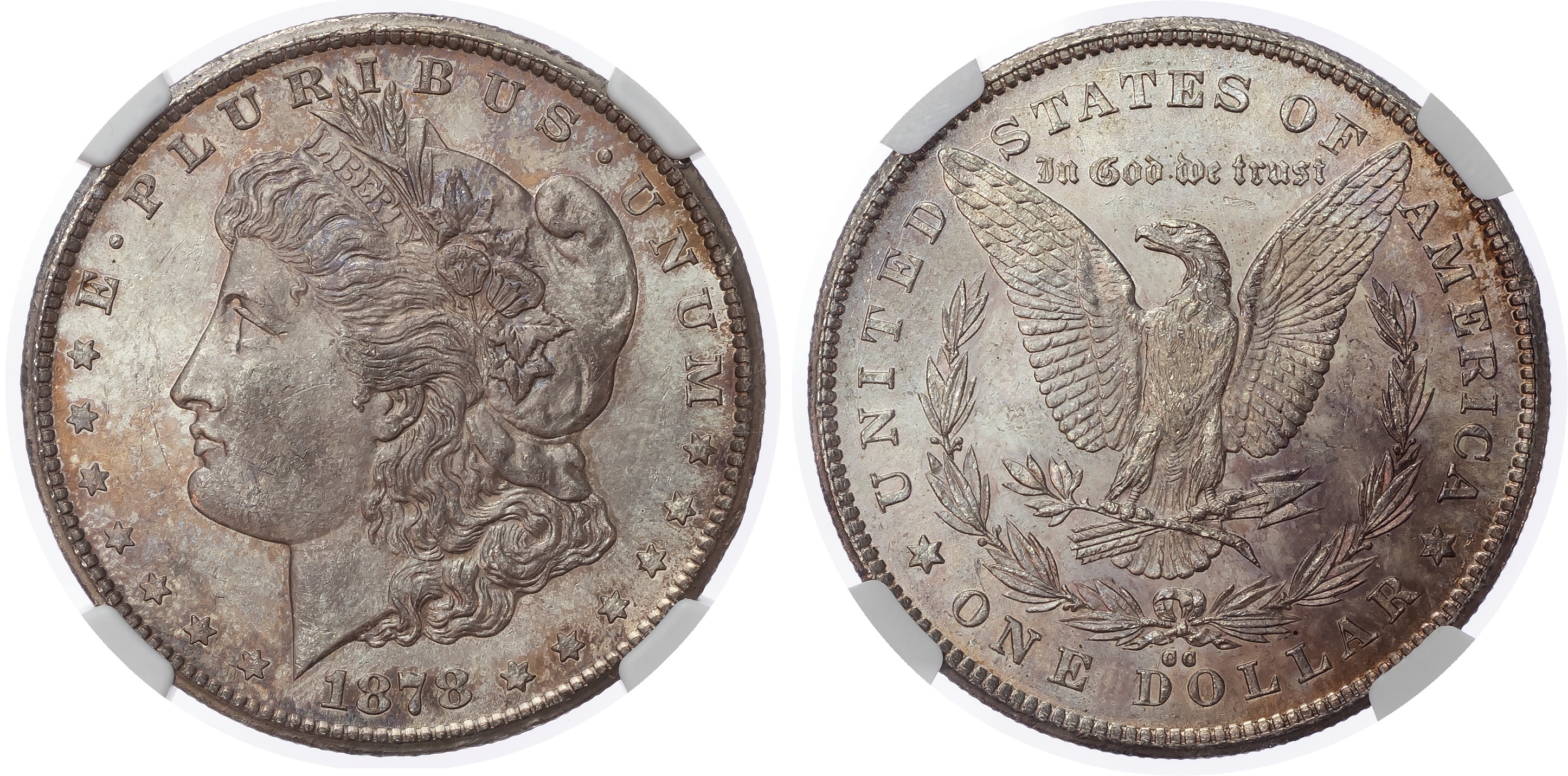 USA, silver Morgan Dollar, 1878, Carson City - MS 62