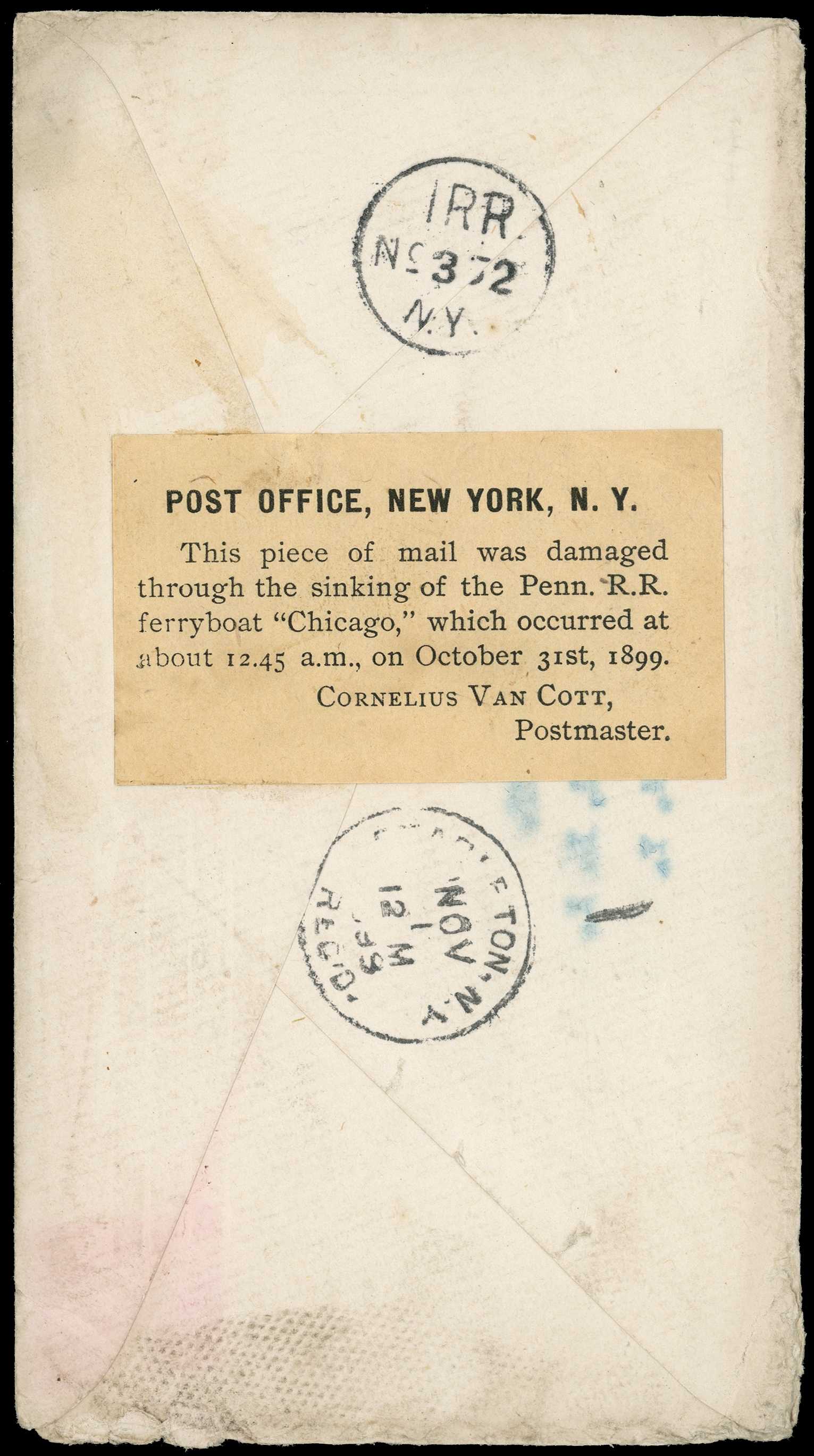 USA: 1899 printed envelope from Jersey City...