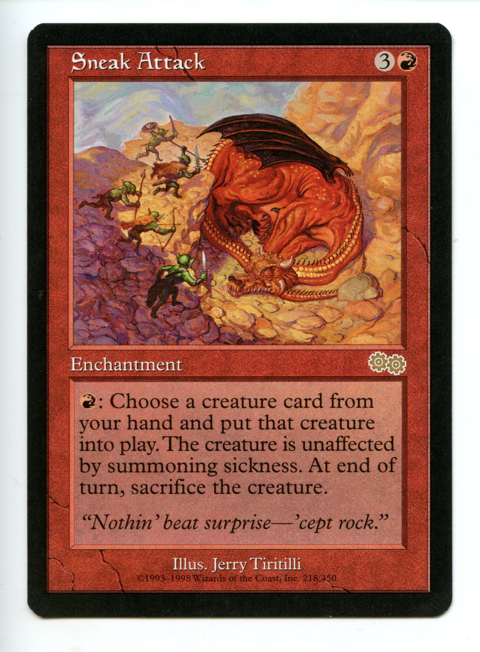Magic The Gathering - Sneak Attack - Urza's Saga - Near Mint Condition