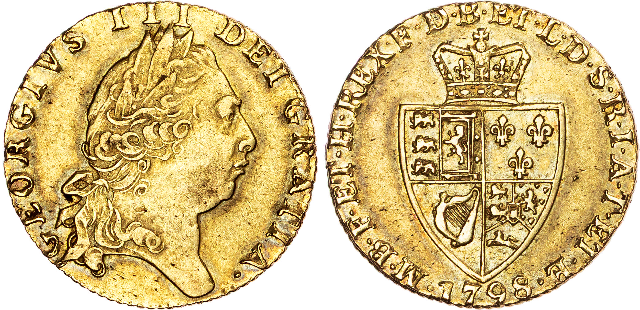 George III (1760-1820), AV ‘Spade’ Guinea, 1798.