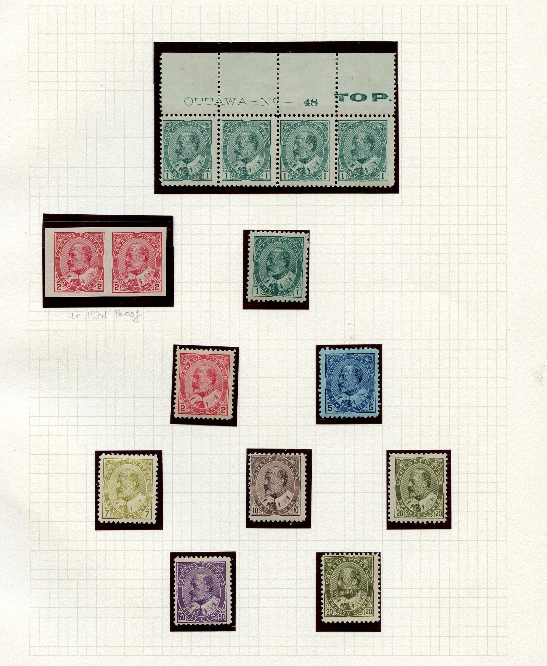 1903 set of seven o.g., the odd minor blemish...