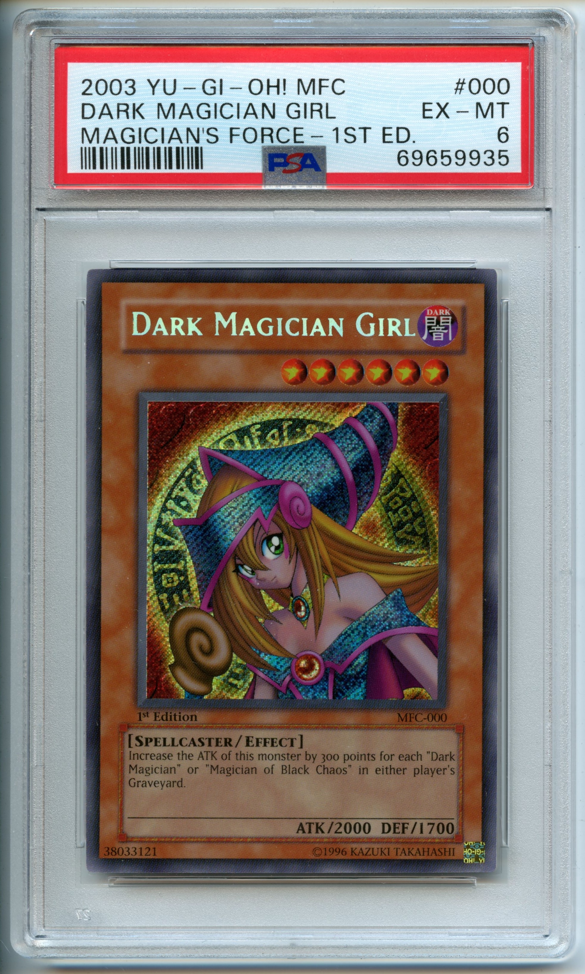 Yu-Gi-Oh! - Dark Magician Girl  1st Edition  - Magician's Force  - PSA 6 