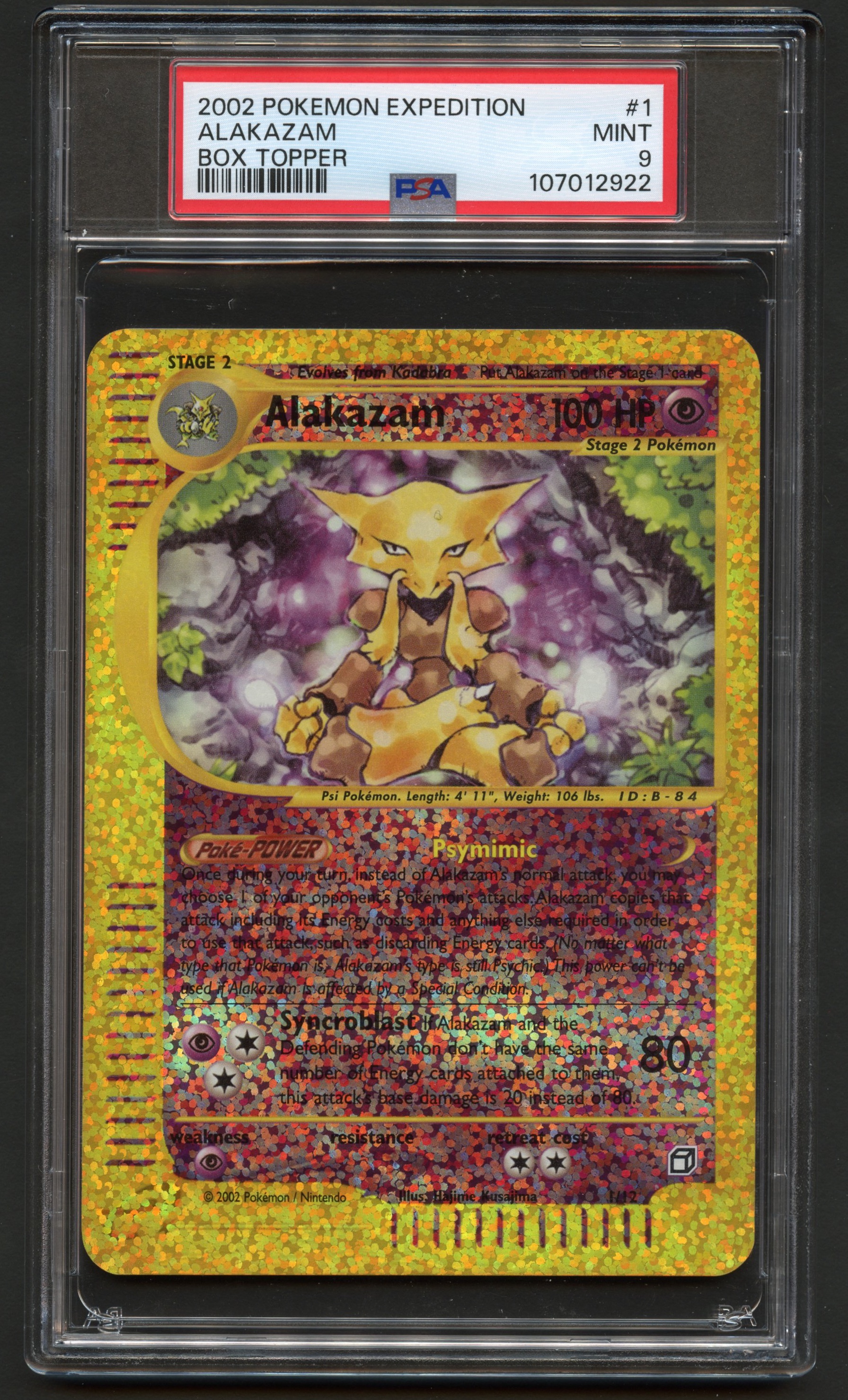 PSA 9 Alakazam Expedition Box Topper #1