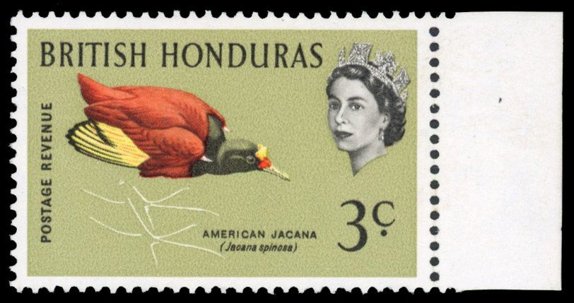 British Honduras SG 204a 1962 3c with legs omitted mint