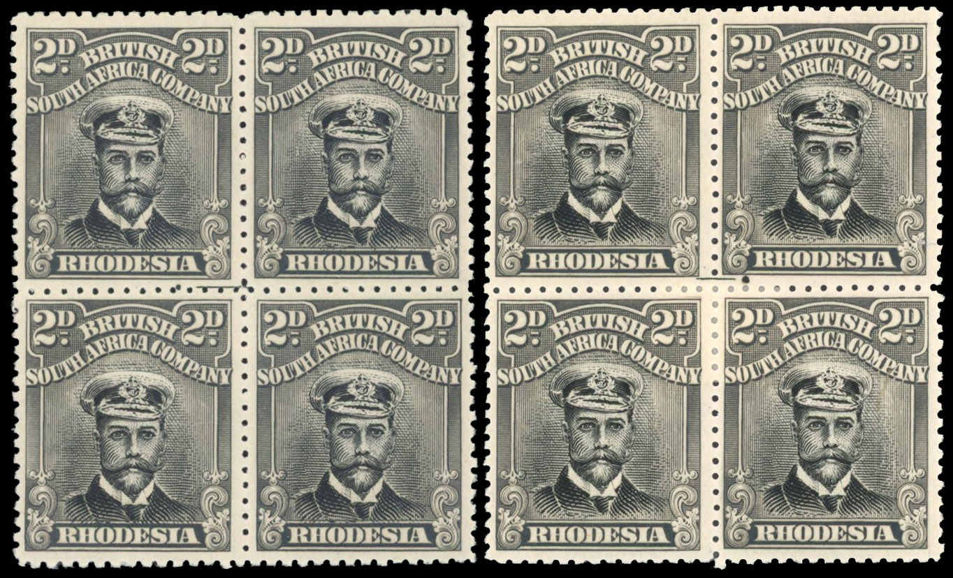 Rhodesia 2d SG 255 group blocks mint