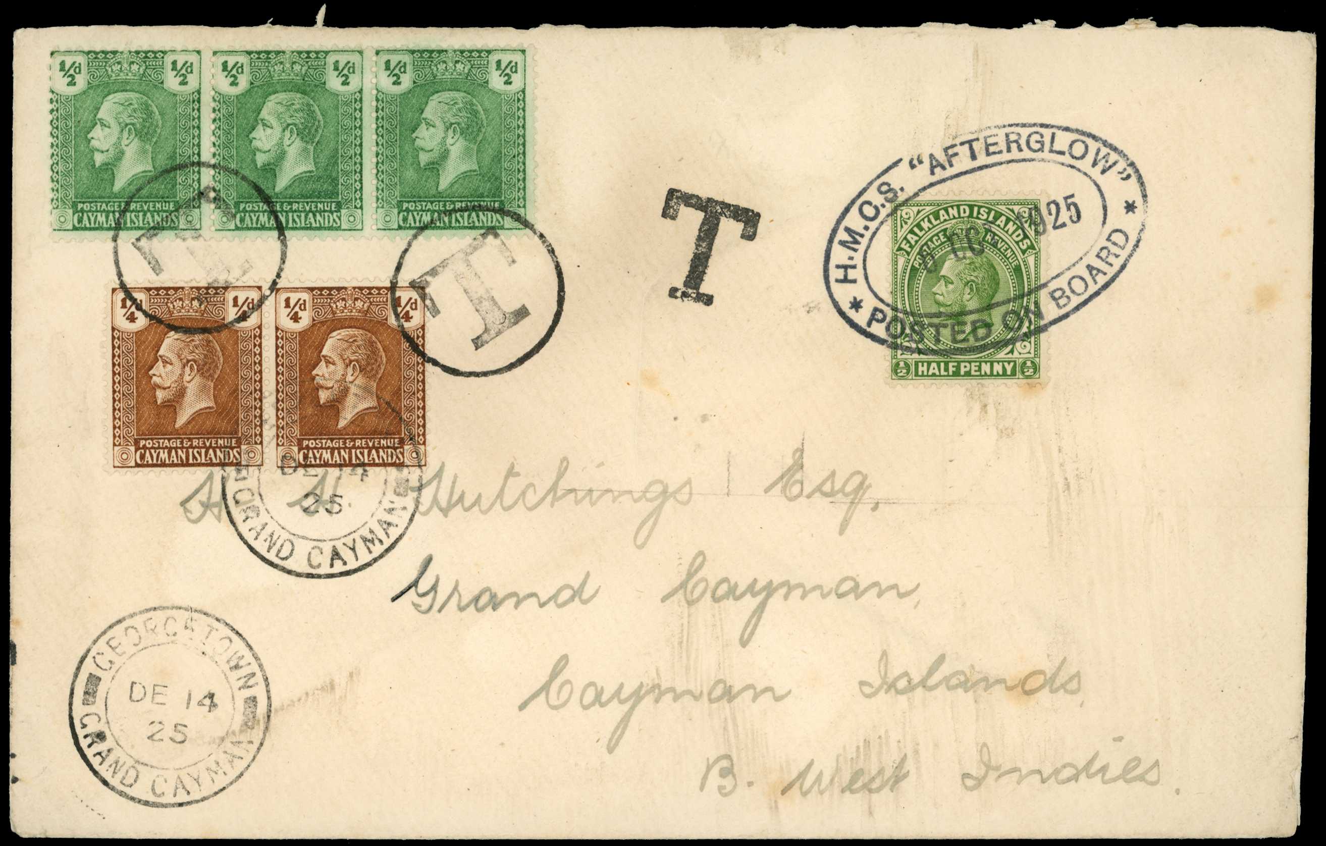 1925 Underpaid cover from the Falkland...