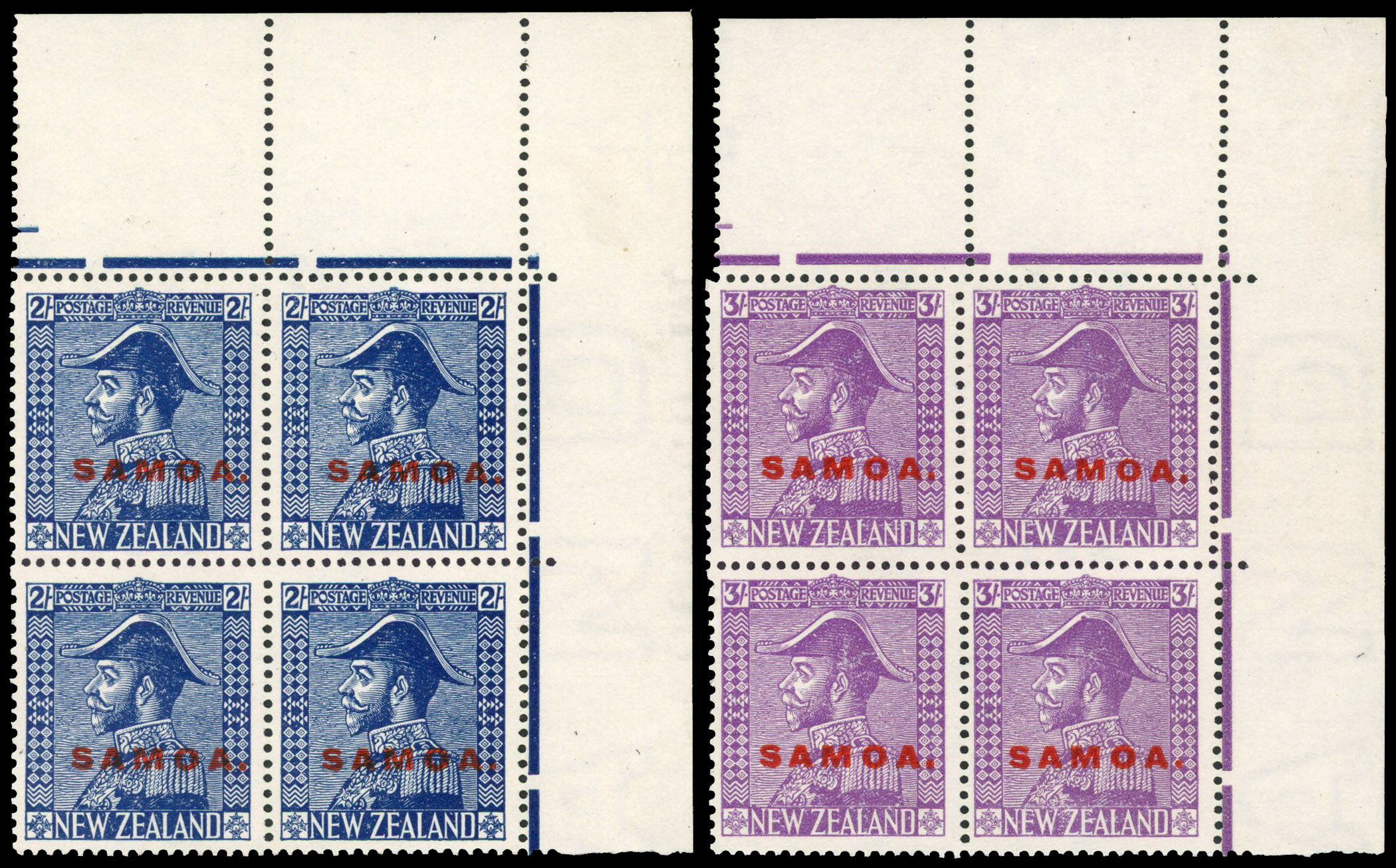 Samoa 1926-27 Admiral 2s, 3s