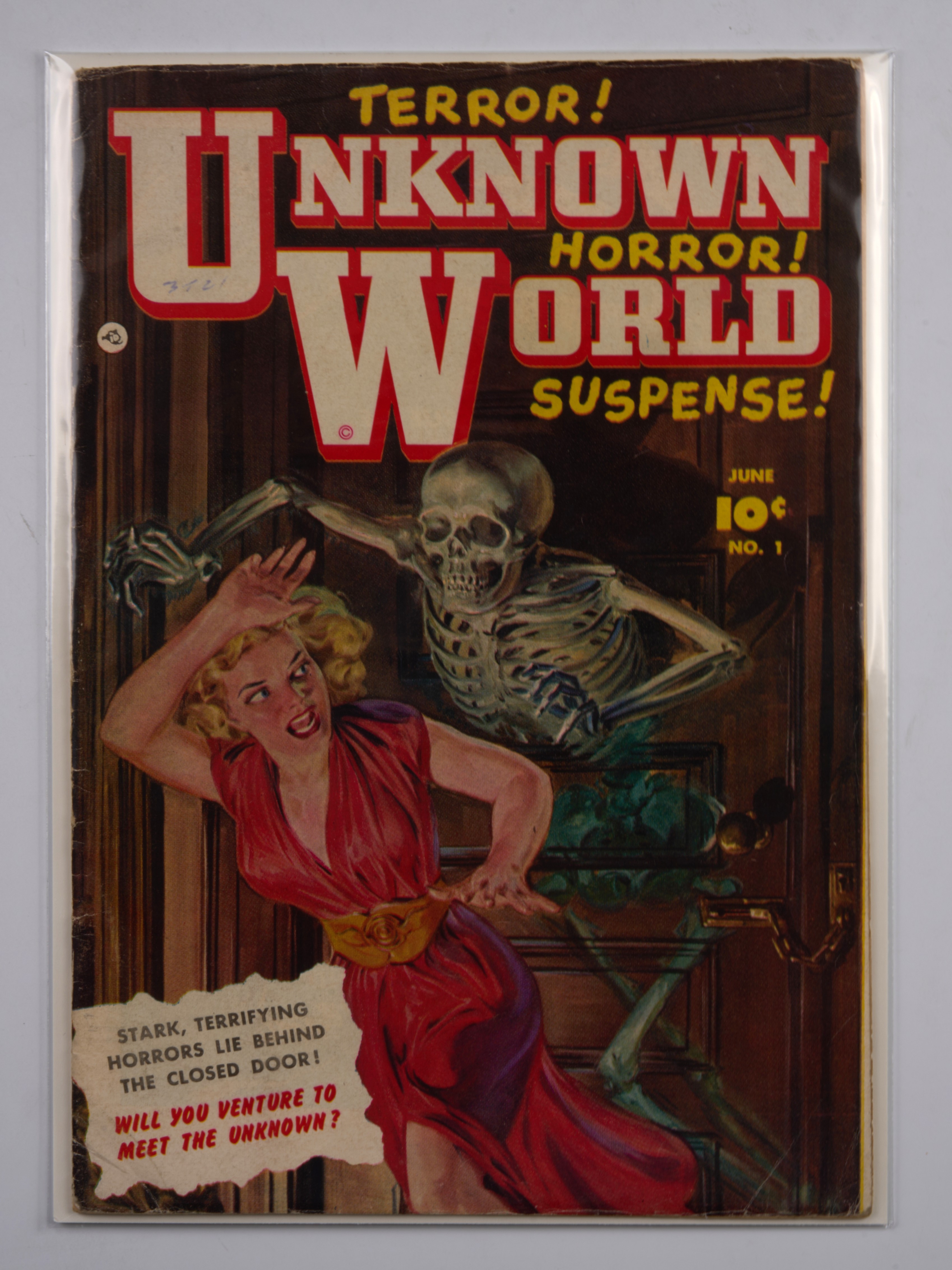 Unknown World #1 Cover by Norman Saunders Pre-Code Horror (Fawcett Publications, 1952)