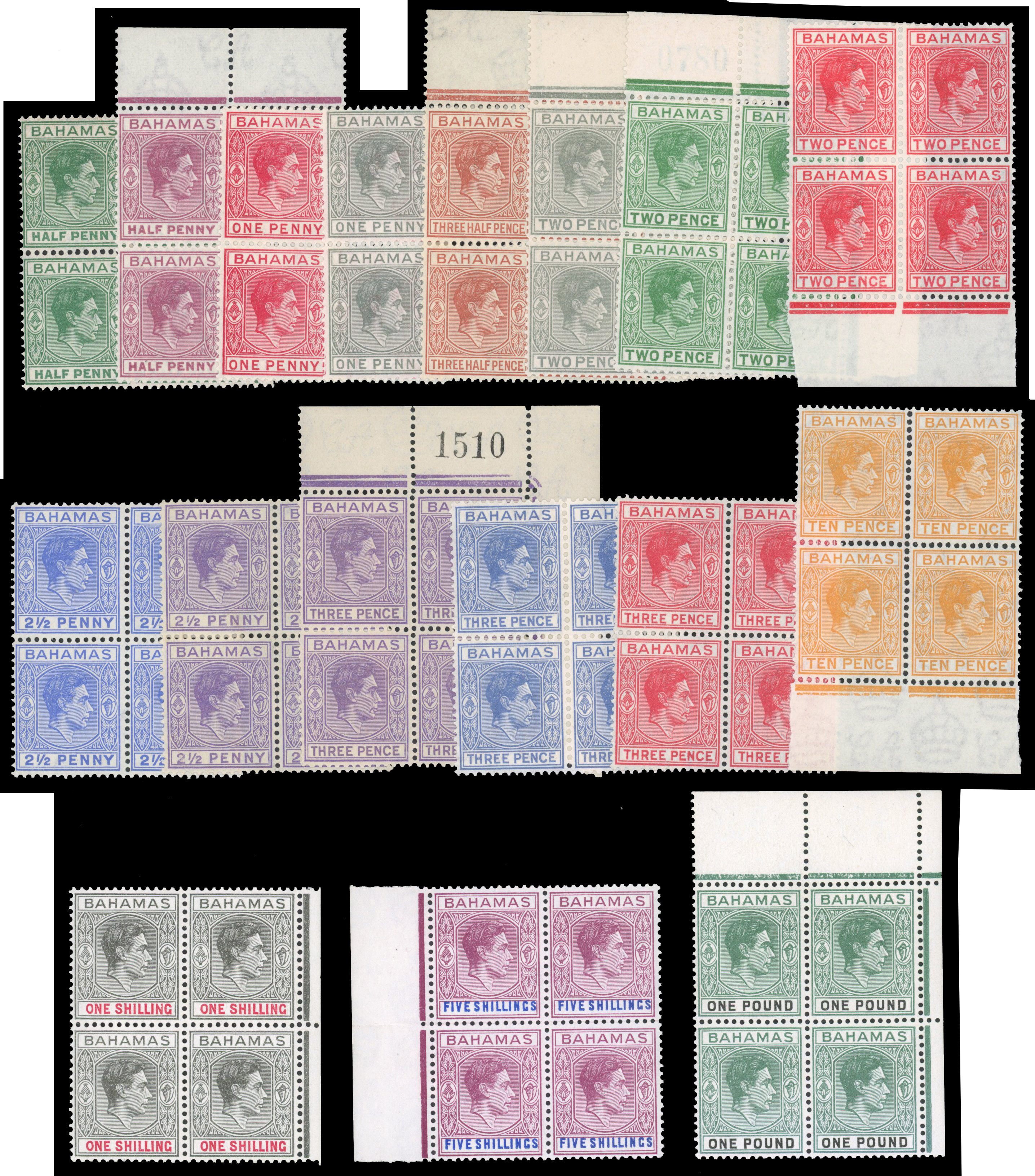 Bahamas SG 149-157a blocks mint