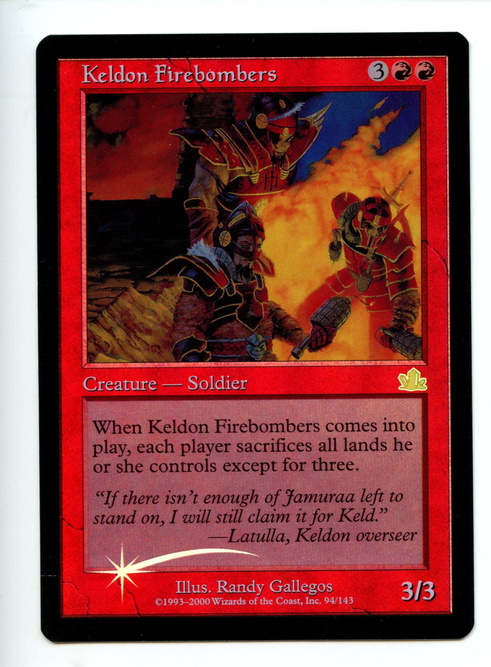 Magic The Gathering - Keldon Firebombers FOIL - Prophecy - Near Mint Condition 