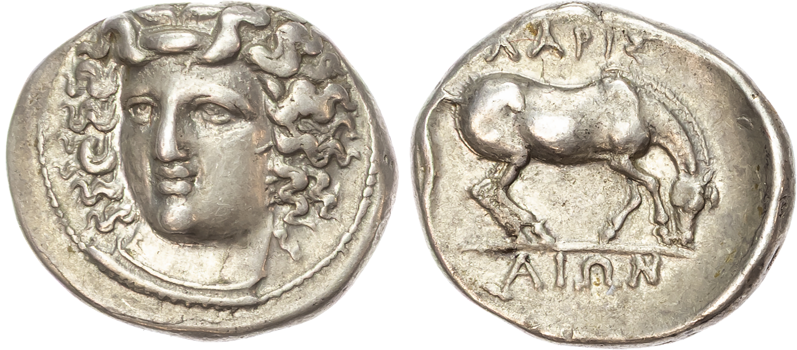 Thessaly, Larissa (c. 350-325 BC) AR Drachm, 6.11g. 