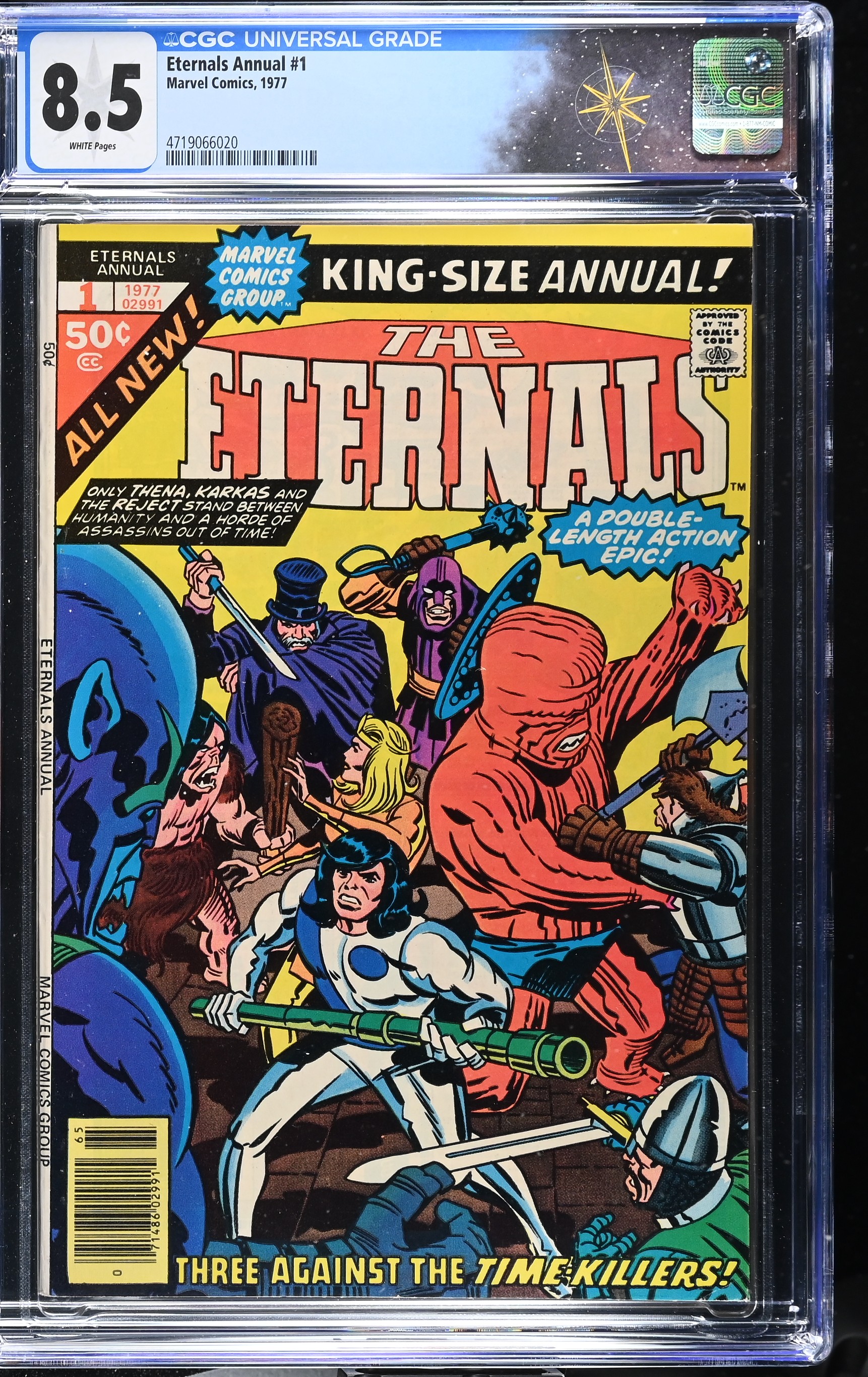 Eternals Annual #1 CGC 8.5 Cover by Jack Kirby and Frank Giacoia (Marvel Comics, 1977) White Pages