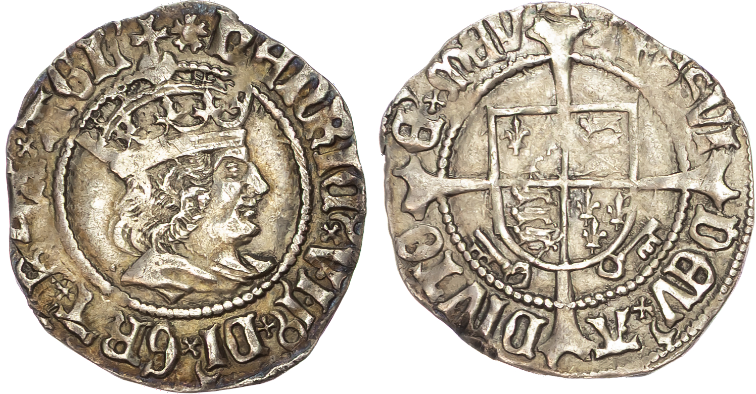 Henry VII (1485-1509) AR Halfgroat, profile issue, York, Archbishop Bainbridge, 1.56g.