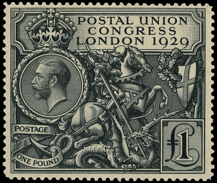 GB: 1929 PUC £1 black, fine o.g. SG 438