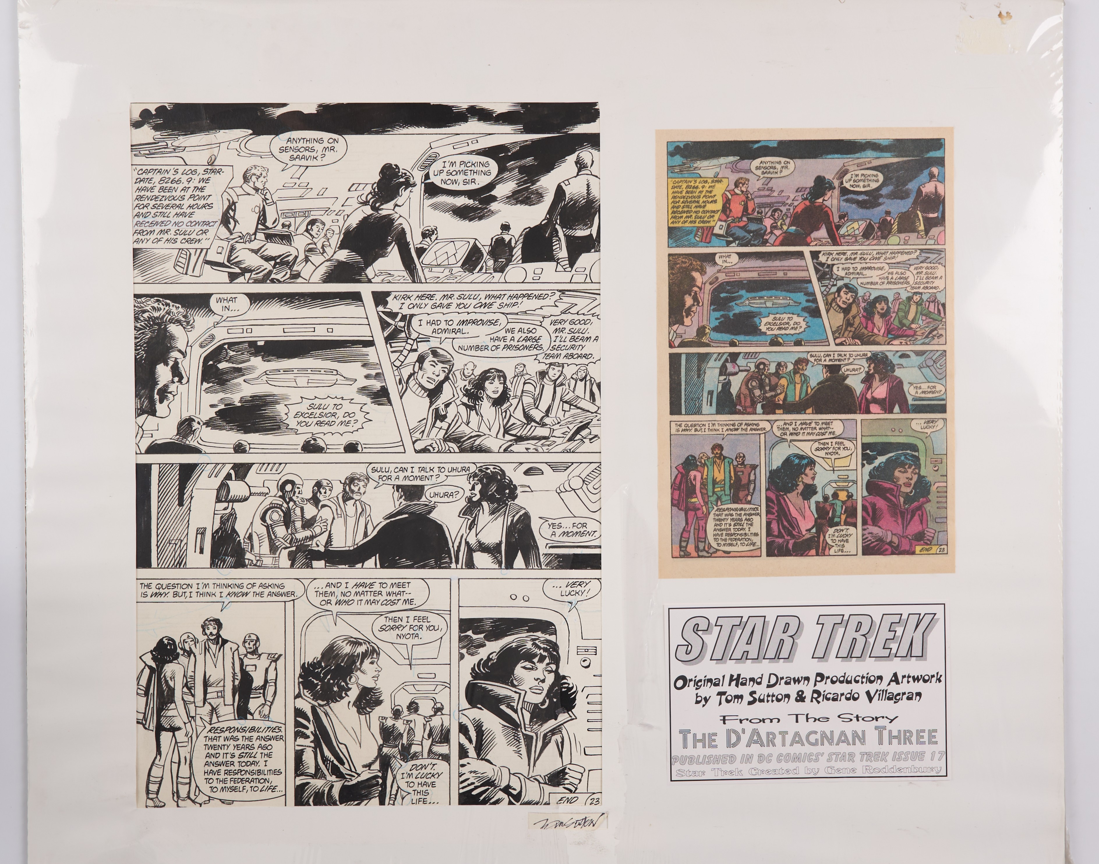 Tom Sutton Star Trek #17 Page 23 Original Ink Comic Page Signed (DC Comics, 1987)