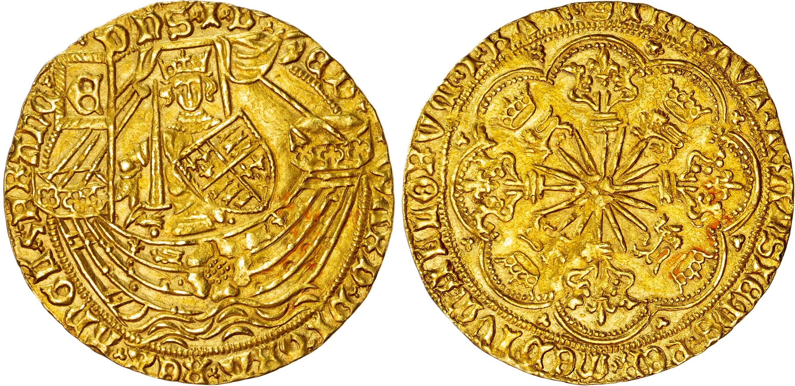 Edward IV (First Reign, 1461‑1483) gold Ryal or rose‑noble, London mint. PCGS MS62.