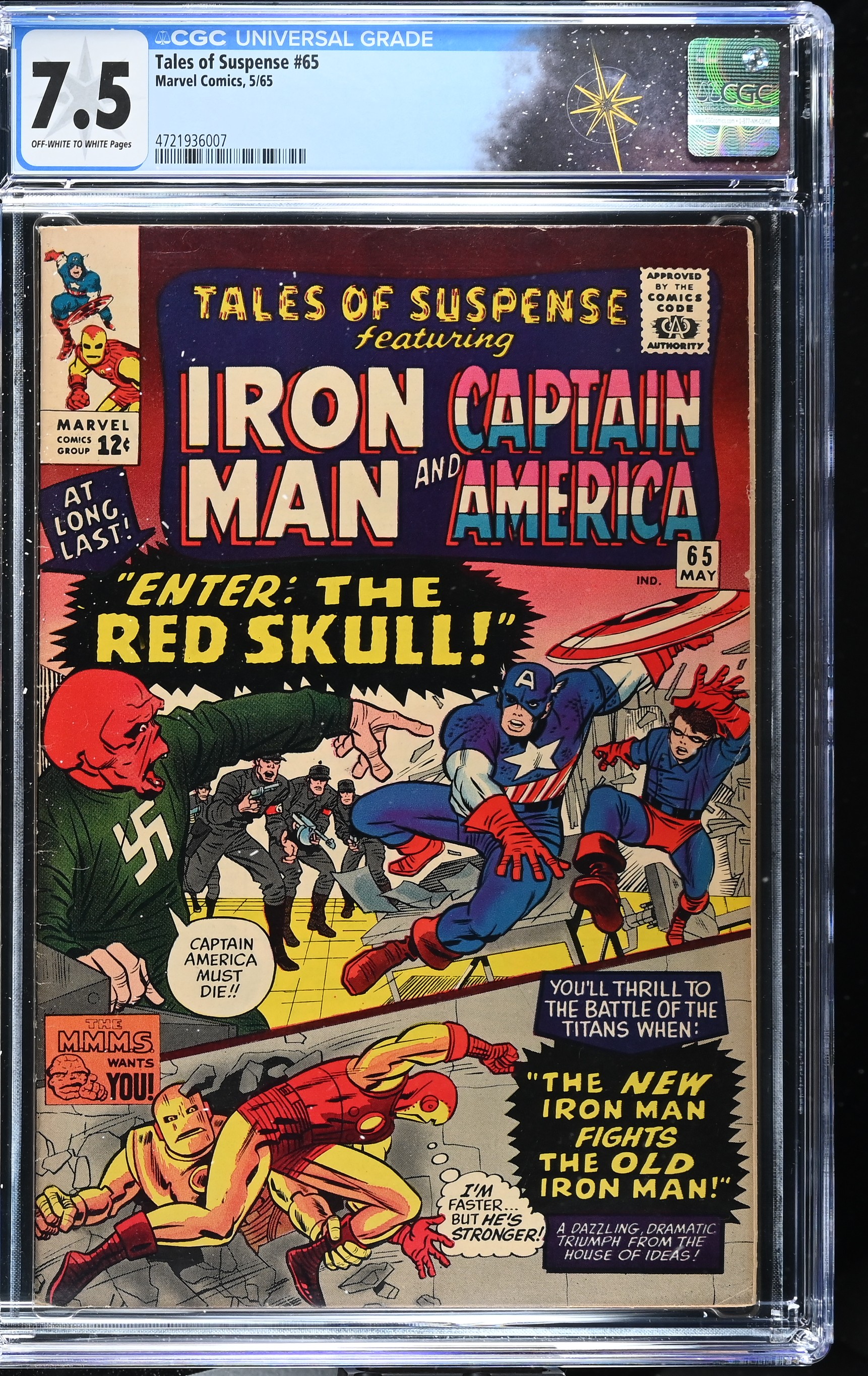 Tales of Suspense #65 CGC 7.5 1st Silver Age Appearance of the Red Skull (Marvel Comics, 1965) Off-White to White Pages