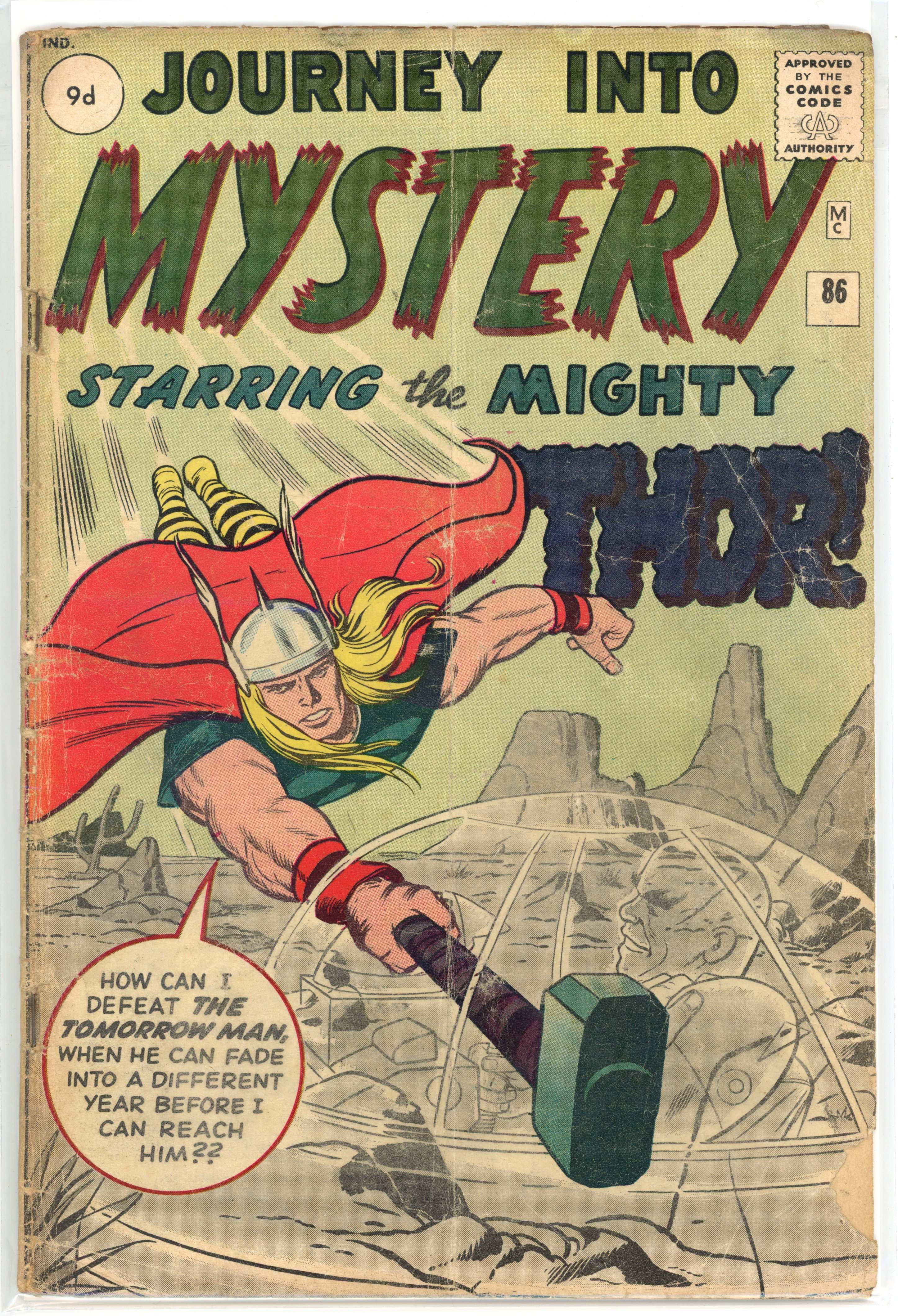 Journey into Mystery #86 1st Full Appearance of Odin and Tommorow Man(Marvel Comics, 1962).