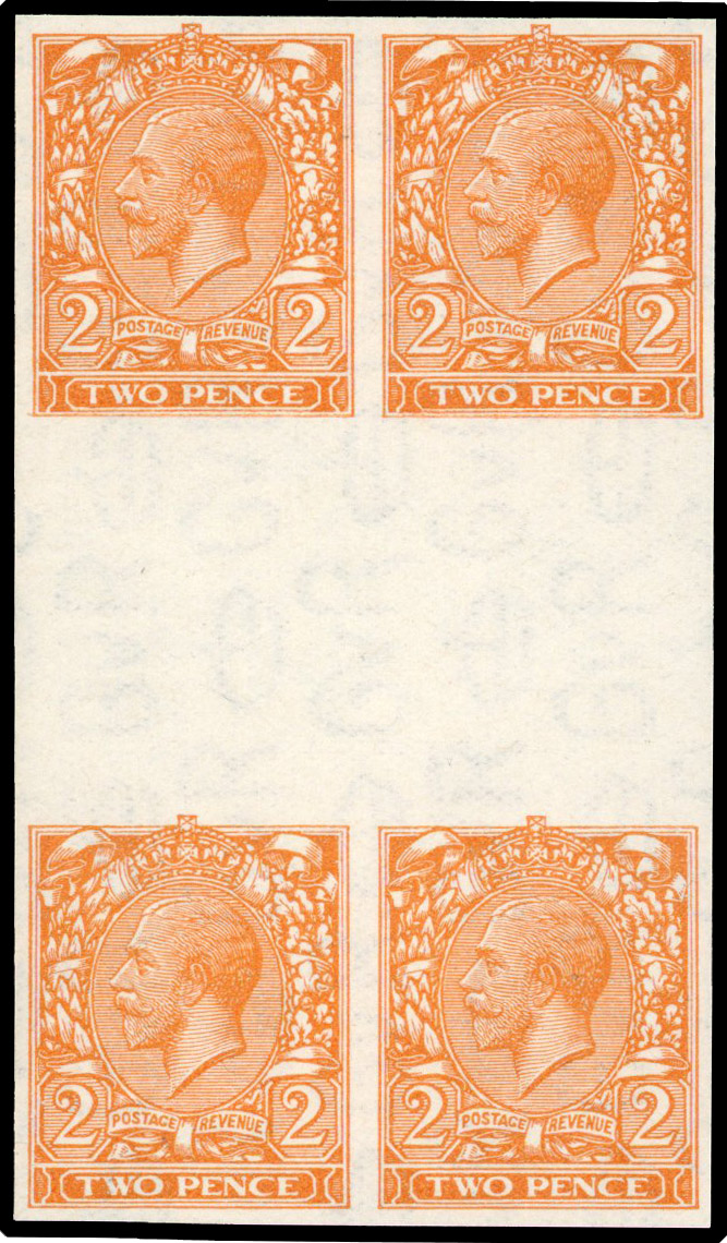 GB SG 421b imprimaturs gutter marginal block of four