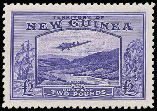 NEW GUINEA SG 204 1935 AIR £2 BRIGHT VIOLET LPOG